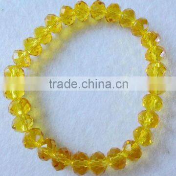 Yellow Crystal glass Bracelet with crystal beads jewelry clothes(R-1342