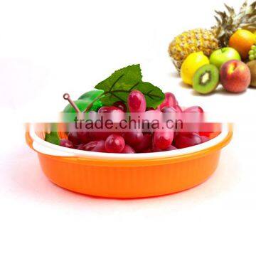 Two Layer Round Kitchen Basket Fruit Draining Basket Plastic Kitchen Basket