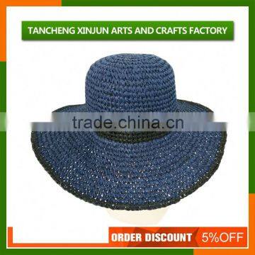 Hawaii Black And White Large Wide Brim Straw Hat photo-5