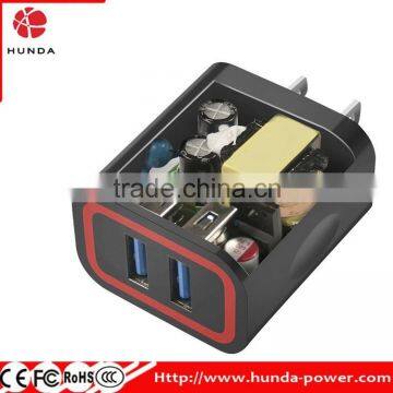 Shenzhen Factory Promotional Custom Logo 2 Port Dual Usb 5V 2.4A Wall Charger-Black photo-2