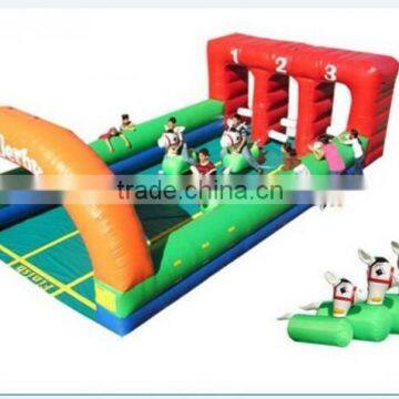 7.5mWx9mLx3mH Fun Derby Inflatable Pony Hops Race Track Outdoor Inflatable Race Games photo-2