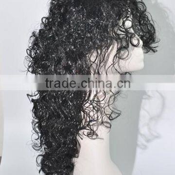 Popular Long Black Kinky Curls Wig Synthetic Costume Wig N267