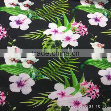 Wholesale New Fashion Polyester Chiffon Flower Grass Forest Digital Print fabric For Dress