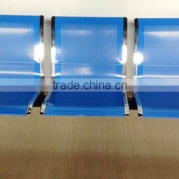 Two Seater Perforated Chromed Steel Waiting Room Chair photo-5