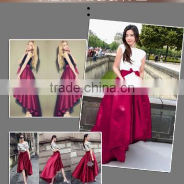 European Style New Fashion Ladies Women Career Leisure Solid Irregular Hem Skirt