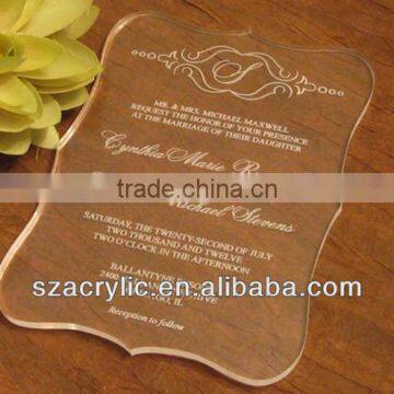 fashionable acrylic wedding invitation card