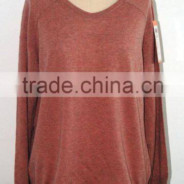 BGAX16033 Ladies Fashion Flat Knitting Sweater High Quality Cashmere Blend Sweater Pullover