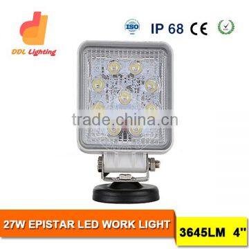 hot sale square black/white 27w led work light, 12v auto led light for car, boats