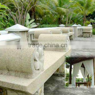 round handrest sandstone garden bench