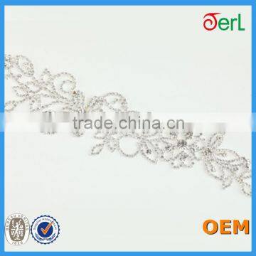 Hot Sales Decoration Lace Applique Rhinestones Lace for Wedding Dress photo-2