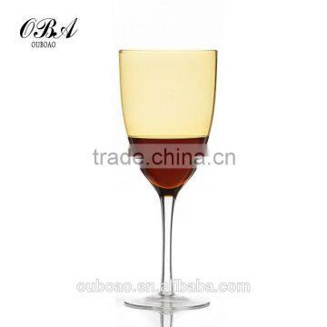 OUBOAO Hand blown high-quality colour bordeaux red wine glass stemware popular drinking glassware with competitive price