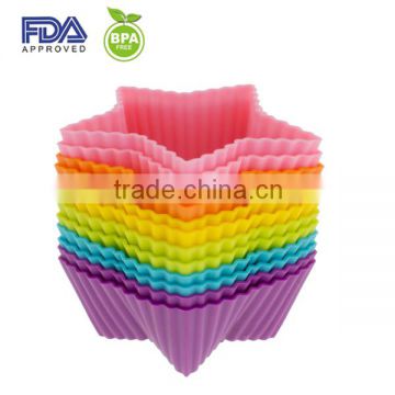 Silicone Baking Cups - 3 Inch Star Shaped Cupcake Liners