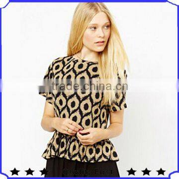 ODM&OEM manufactures fashion designer Apparel in china Printed Tops shkz 175