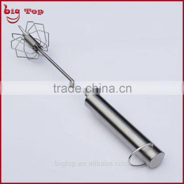 BT0159 14" Whisk With 430 Stainless Steel Handle 14" Stainless Steel Rotary Egg Beater 14" Rotating Egg Beater With Hook photo-3