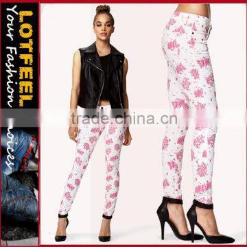 Abstract Stripe Skinny Jeans for women (LOTX164)