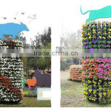 Rose Flowers Wall Hanging, Flower Pot Landscape Modelling of Flower Wall, Virtical Garden