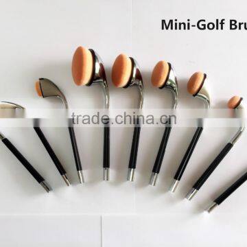 Hot Sales 9Pcs Golf Oval Makeup Brushes Mini Golf Brush Professional Cosmetic Brush photo-4