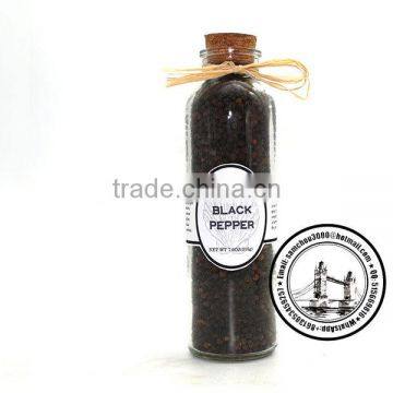 350ML Glass Spice Jar With Woodern Cork Beautiful Raffia Bowknot photo-3