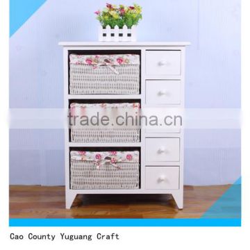 2015 natural wood wooden cabinet with willow drawer