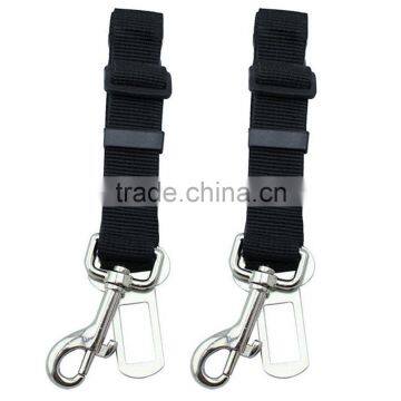 Pet Dog Cat Car Vehicle Seat Belt Safety Harness Nylon Fabric 16-27inch Adjustable Black photo-2