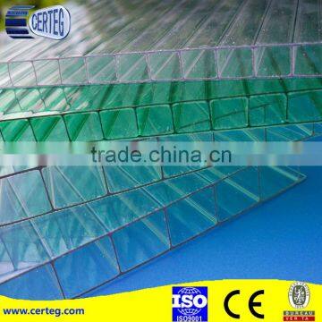 clear polycarbonate triple-wall sheet /pc hollow sheet /roofing sheet