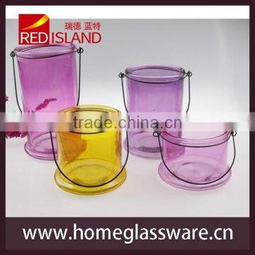 glass candle holder set of 4 pcs colorful jars for ornament