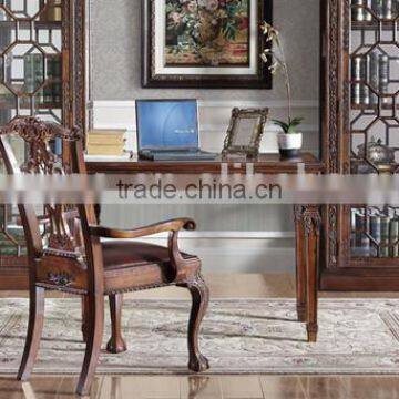 British Retro Design Home Office Furniture, Replica Office Table With Arm Chair, Vintage Hand Painting Wooden Writing Desk