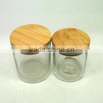 Wholesale Flat Bottom Glass Candle Jars With Sealed Bamboo Lids photo-2