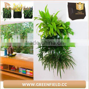 Green Vertical Garden Hanging Wall Felt Planter,Grow Planting Bags For Felt Fabric Hanging Wall Planter