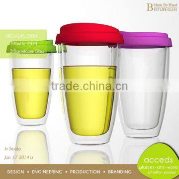 Borosilicate Glass High Quality Drinkware Double Wall Travel Mug photo-5