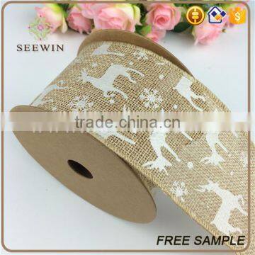 Cheap Wholesale Polyester Organic Linen for Christmas Ribbon photo-3