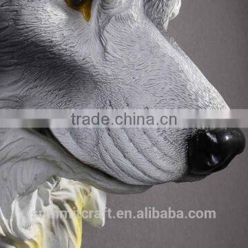 Resin Wall Animal Head Mount Carved Wolf Head photo-6