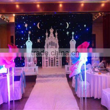 Wedding decoration star curtain with fireproof velvet cloth