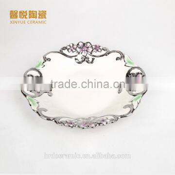 Wholesale Decoration Bulk Ceramic Fruit Tray/dessert Tray Dinner Plate