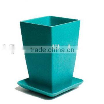 Glossy OEM available ornamental bamboo fiber flowerpot