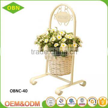 China Most Popular Cheap 100 % Pure Handmade Custom Decorate Wicker Flower Basket With Steel Frame photo-6