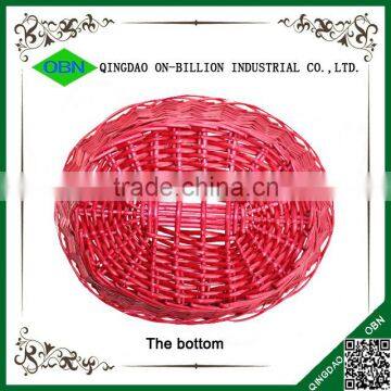 Hand Woven Red Wicker Gift Basket for Christmas photo-5