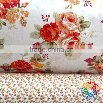 Wholesale Aqua Pinks Floral Flower Woven Cotton Fabric Size 100*150 cm photo-4