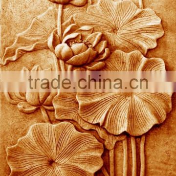 Stone relief flower carving