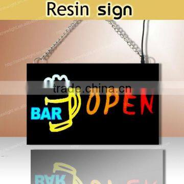 New Design Led Open Sign /acrylic Led Resin Sign , Flash RGB Light With Remote .12V/1A photo-3