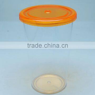 Transparent Plastic Mug With Lid and Straw photo-2