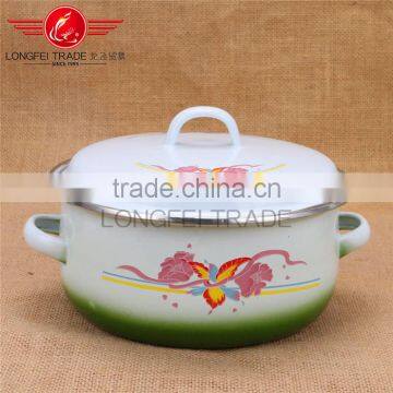 Competitive Price Enamel Drum Shape Cooking Pot Enamel Cassrole