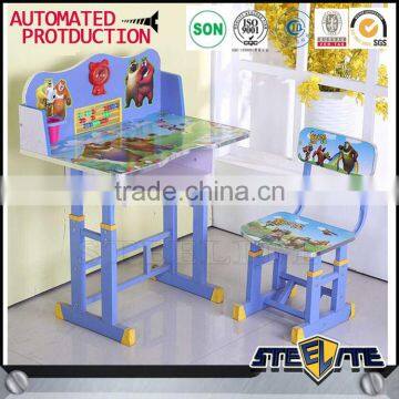 Cheap Kids Study Table Design School Student Desk Chair photo-5