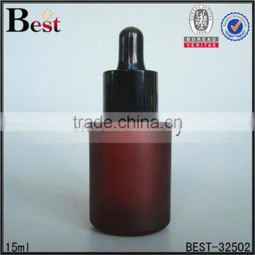 China 30 ml Cosmetic Essential Oil Lotion Perfume Dark Green Glass Dropper Bottle With Gold Aluminum Dropper photo-5