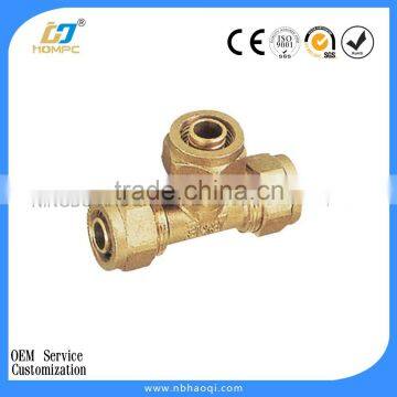 hdpe compression brass pipe fitting tee