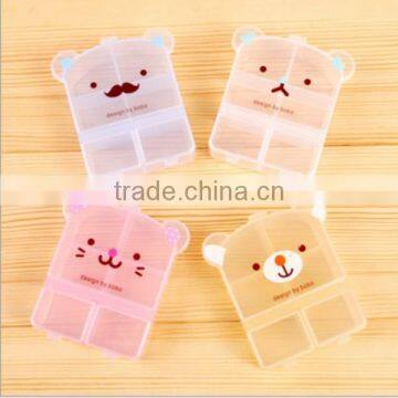 Custom Cartoon 6 Compartment Medicine Storage Case PP Plastic Pill Box Supplier in China,custom Made Plastic Pill Box Supplier photo-2