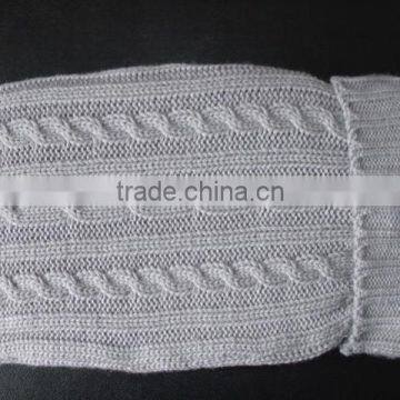 Rectangle Purple Fabric With White Embroidery Word Rubber Hot Water Bottle Cover photo-4