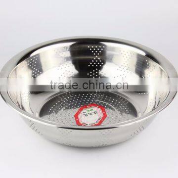 Vegetables Basin Stainless Steel Pots Vegetables Drain Basket Cooking Vegetables Basket Fruit Bowl 28cm photo-2