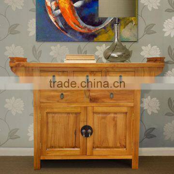 Buffet Console Oriental Japan Natural Teak Wood Furniture, Handmade Buffet Teak Wood Japan