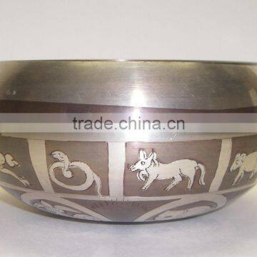High Quality Handmade in Nepal Tibetan Calendar Meditation Singing Bowl photo-4